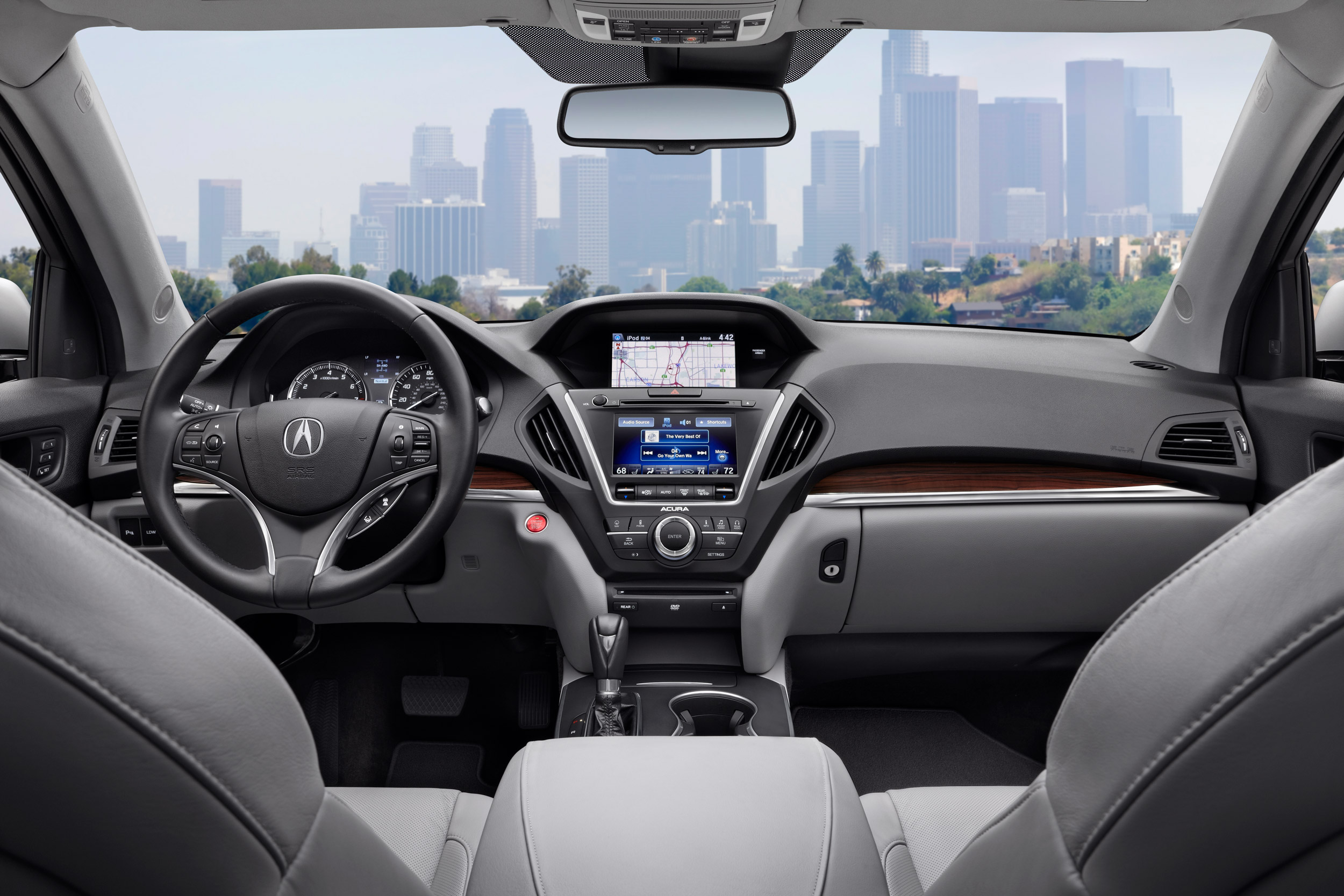 John Early High-End Digital Retouching - Acura MDX Dash View Looking Out At Downtown LA